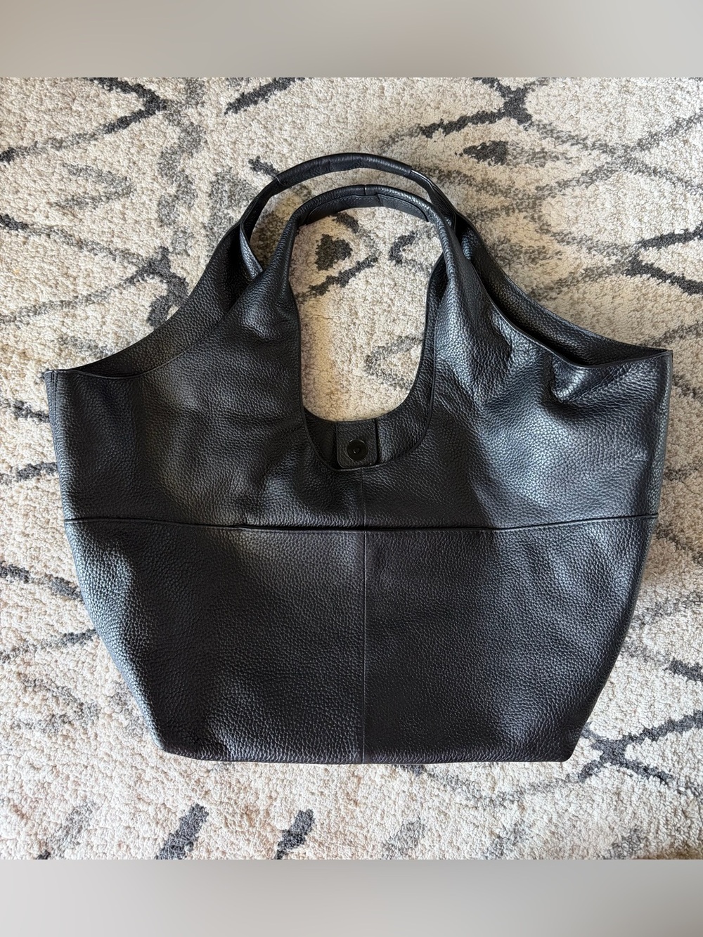AIMEE Black Leather Tote